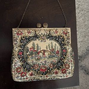 1940s Tapestry Purse Water Under The Bridge
Made in France